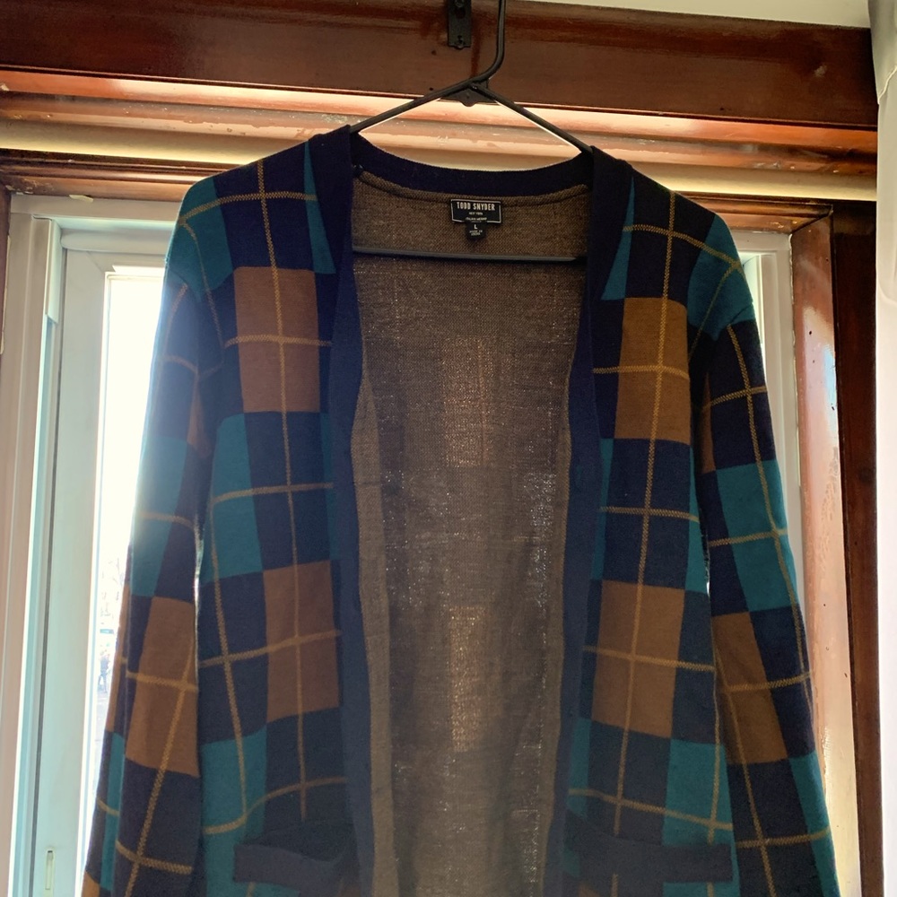 Todd Snyder Large mens cardigan checkered